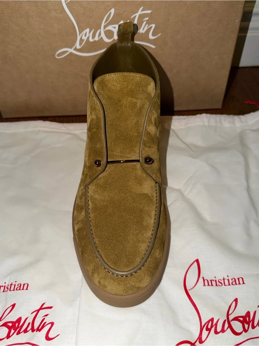 NIB $1090 Christian Louboutin Chambeliss Suede Chukka Boots - Sz 10 US / 43 EU